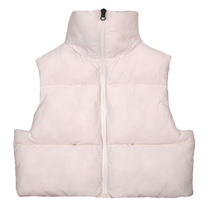 Women's Puffy Vest in White--Lemons and Limes Boutique