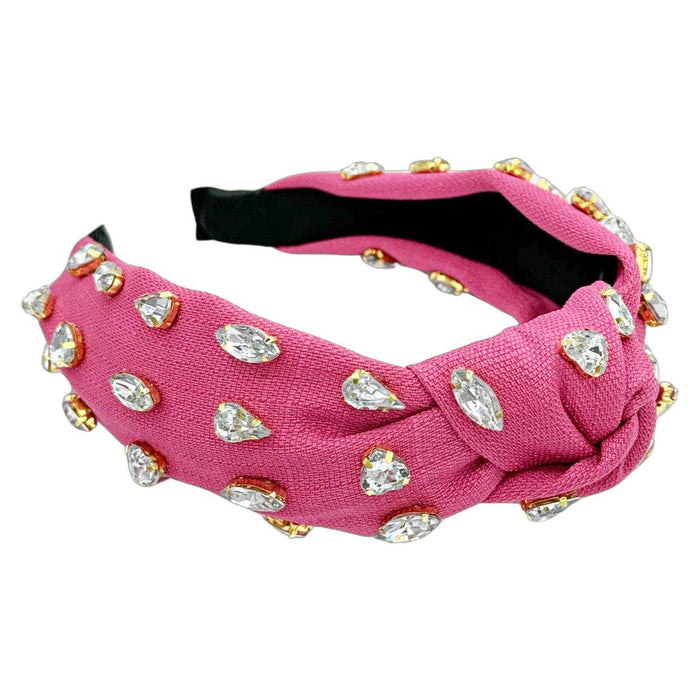 Traditional Woven Headband in Hot Pink Gem--Lemons and Limes Boutique