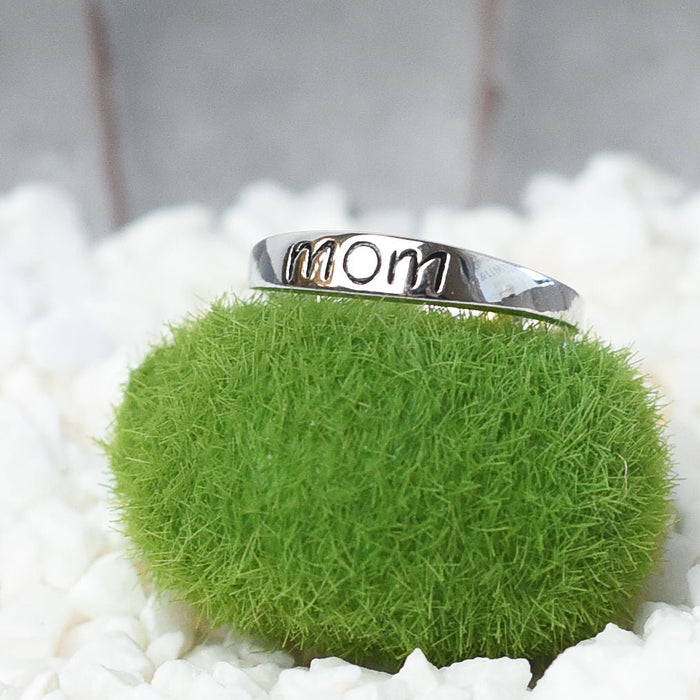 Sterling Silver Stamped Mom Ring-Ring-Lemons and Limes Boutique