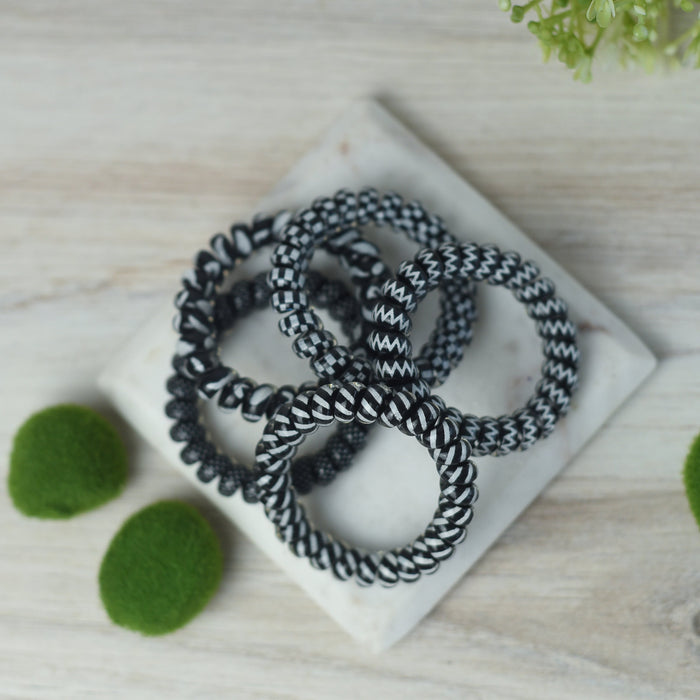 Large Lauren Lane Hair Coil Set in Black and White--Lemons and Limes Boutique