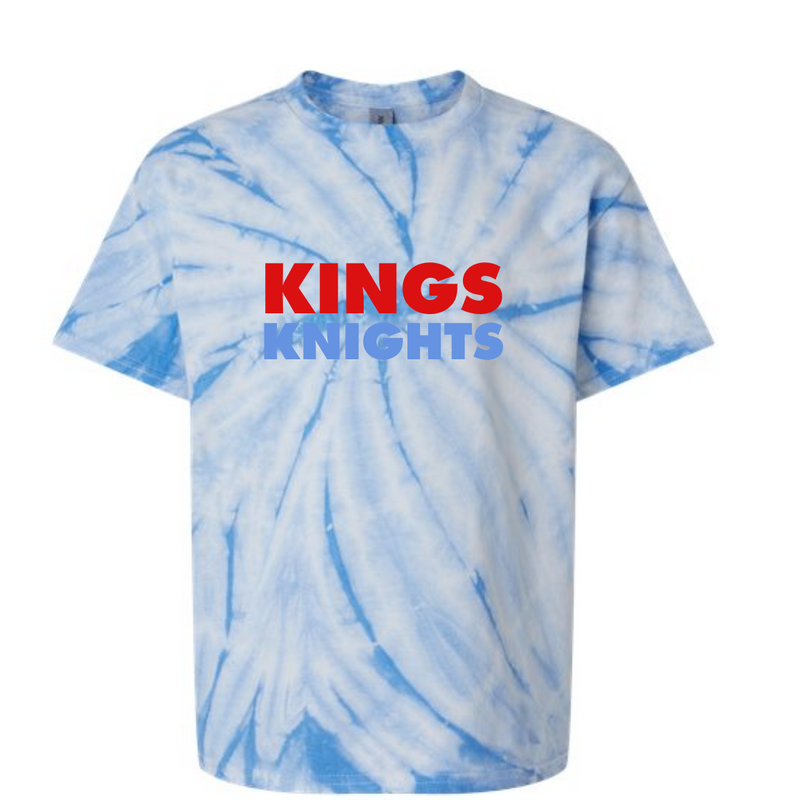 Kings Curved Black on Blue Tie Dye Tee - Youth and Adult--Lemons and Limes Boutique