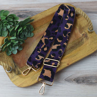 Adjustable Bag Strap 2 inch Leopard Pattern-Purple-Lemons and Limes Boutique