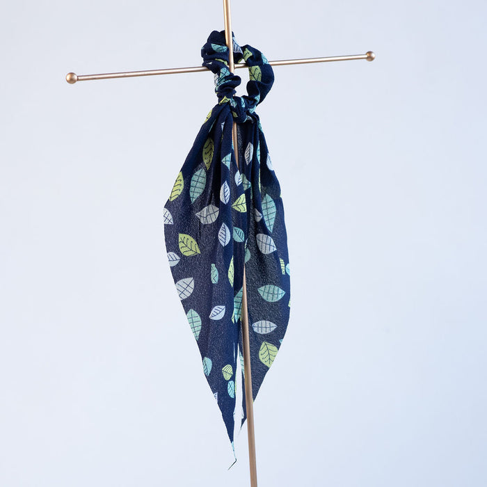 Navy Blue Botanical Hair Scarf--Lemons and Limes Boutique