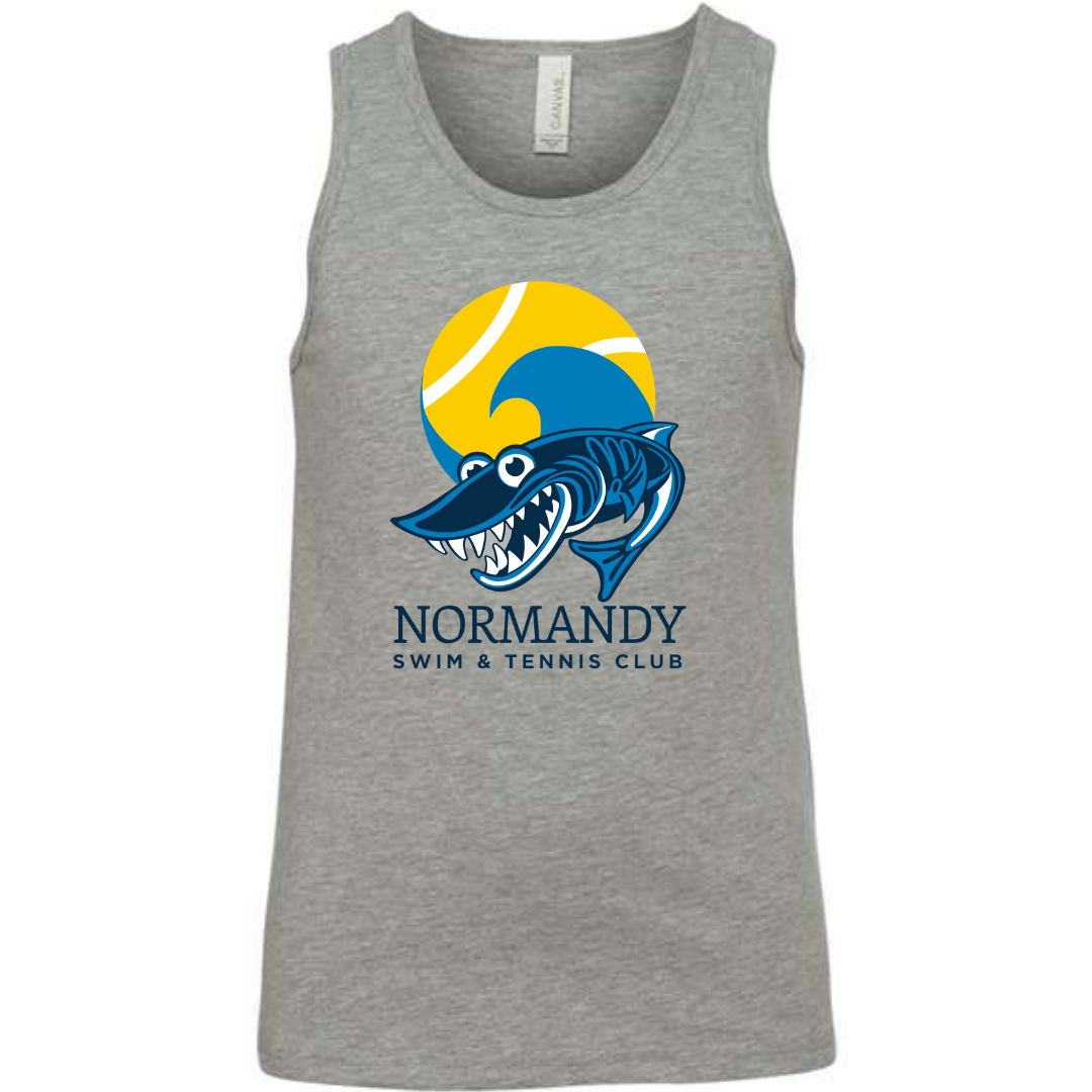 Normandy Swim and Tennis Club Heathered Grey Tank Top--Lemons and Limes Boutique
