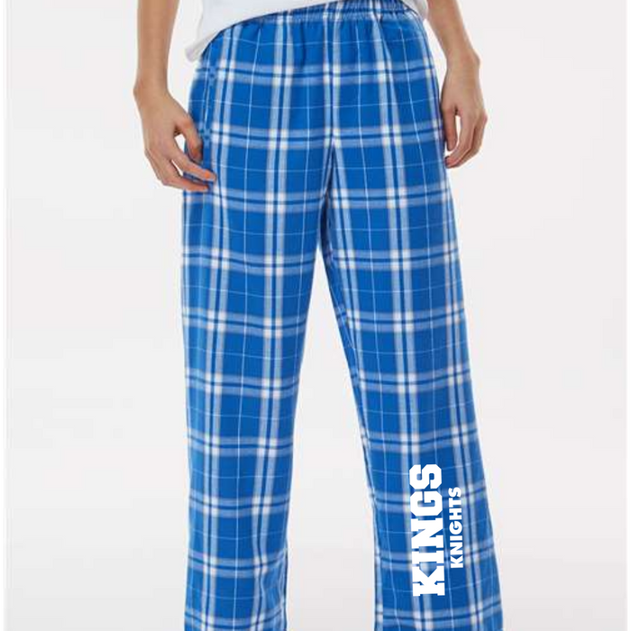 Kings Knight Flannel Pajama Pants in Blue and White- Youth--Lemons and Limes Boutique