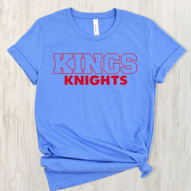 Block Kings Knights Short Sleeve Tee - Youth and Adult-Graphic Tees-Blue-XSmall-Lemons and Limes Boutique