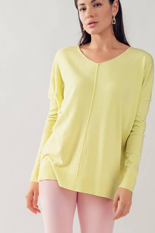Soft High-Low Tunic Sweater in Flamingo--Lemons and Limes Boutique