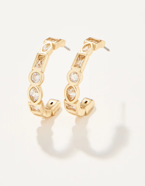 Spartina Shine Bright Hoop Earrings Crystal--Lemons and Limes Boutique