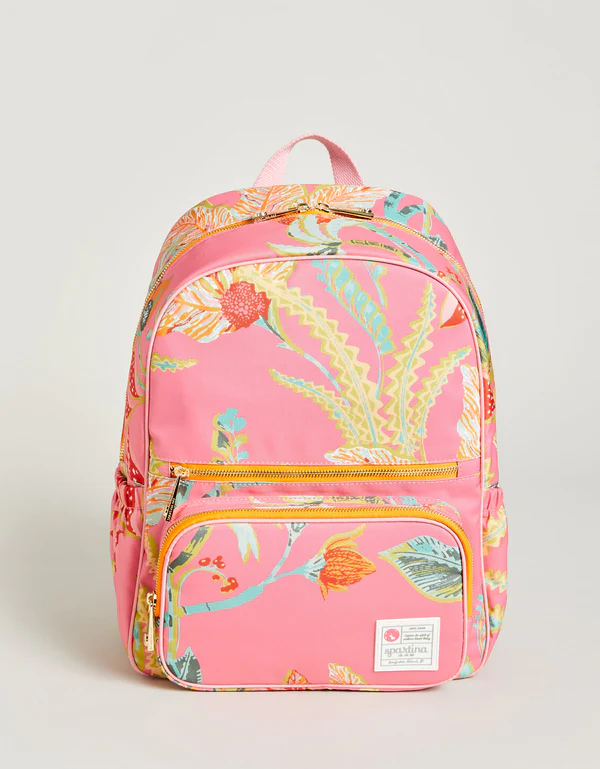 Spartina Out & About Tech Backpack in Queenie Tropical Floral Pink--Lemons and Limes Boutique