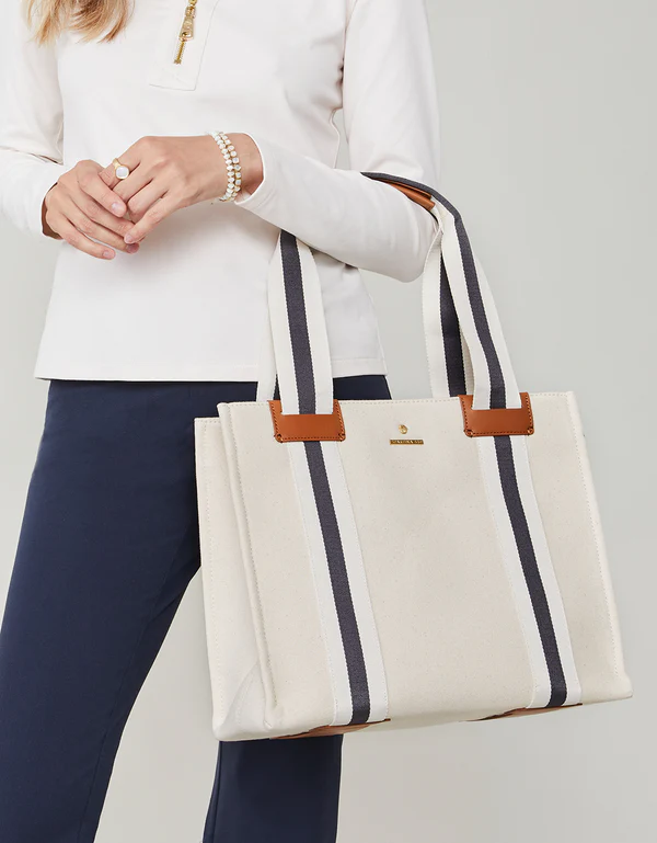 Charlie Tote in Oatmeal Spartina--Lemons and Limes Boutique