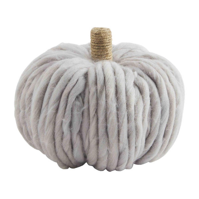 Gray Chunky Pumpkin Sitter--Lemons and Limes Boutique