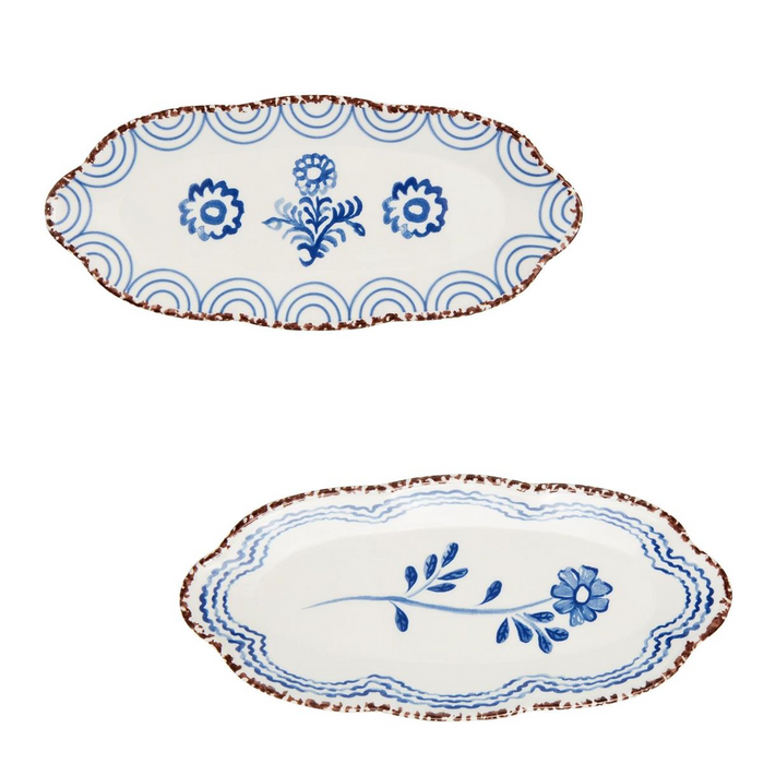 Blue Floral Everything Plates in Assorted Styles--Lemons and Limes Boutique