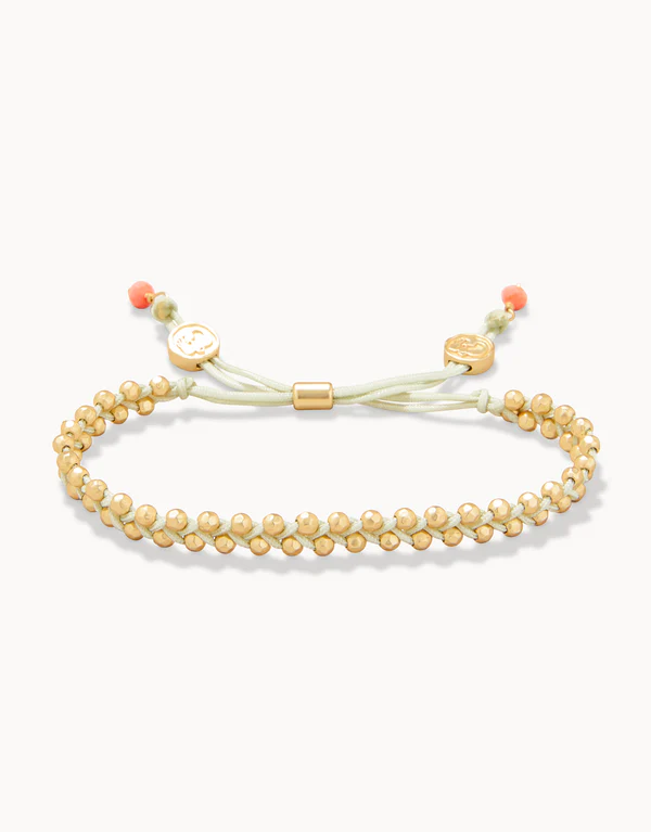 Spartina Friendship Bracelet Sage/Gold Beads--Lemons and Limes Boutique