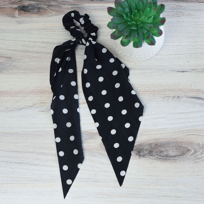 Jumbo Dot Hair Scarf in Black or White Polka Dots--Lemons and Limes Boutique