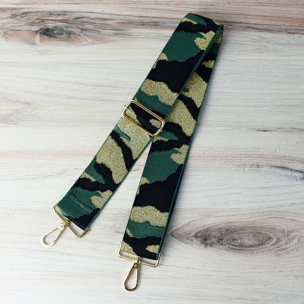 Nylon 2 inch Adjustable Strap in Camo Prints-Green-Lemons and Limes Boutique