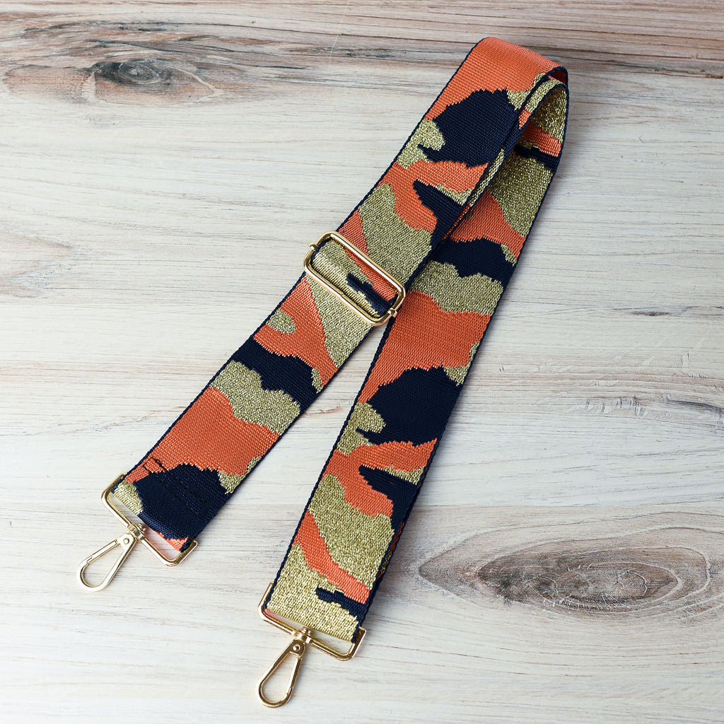 Nylon 2 inch Adjustable Strap in Camo Prints-Orange-Lemons and Limes Boutique