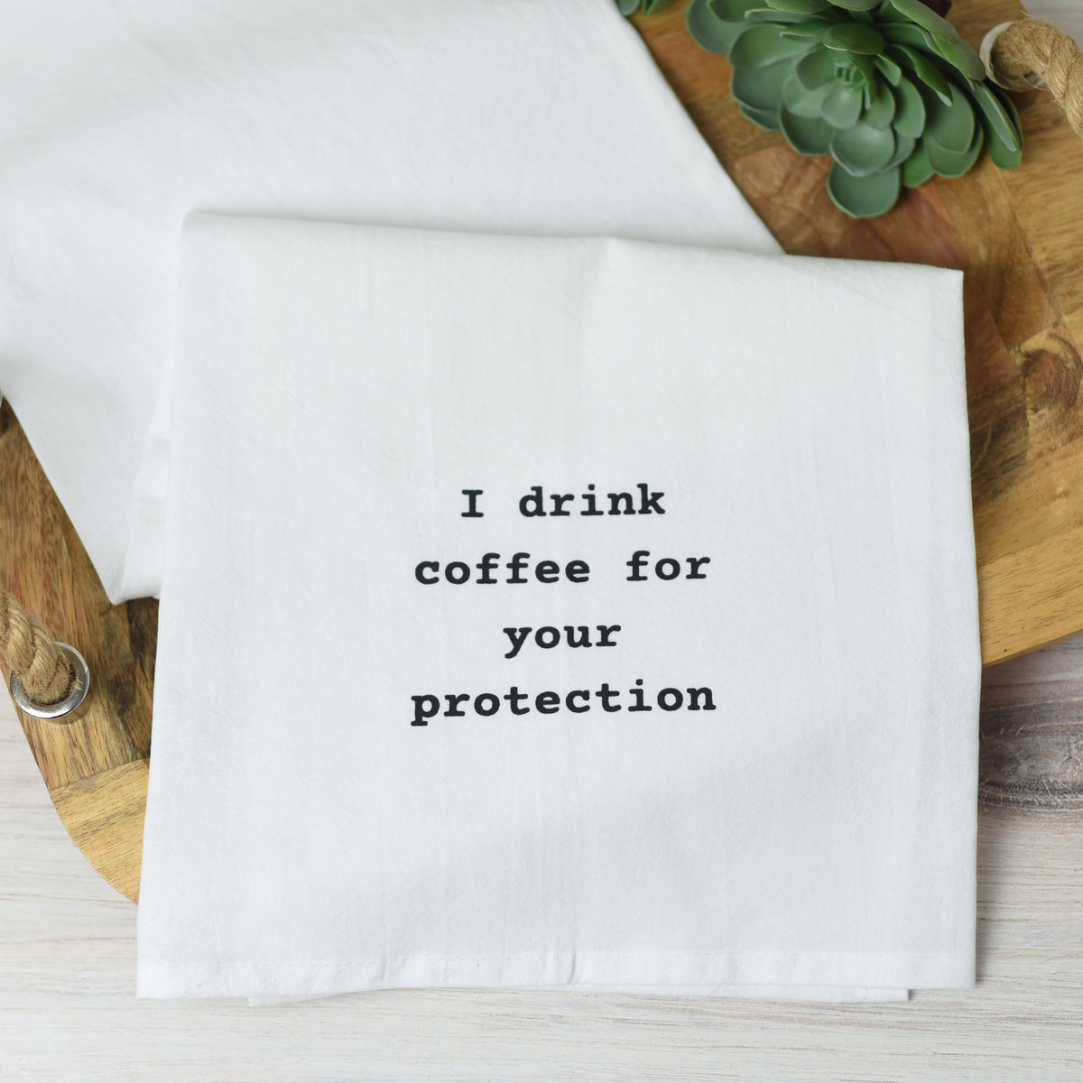 Tea Towel-Coffee For Your Protection--Lemons and Limes Boutique