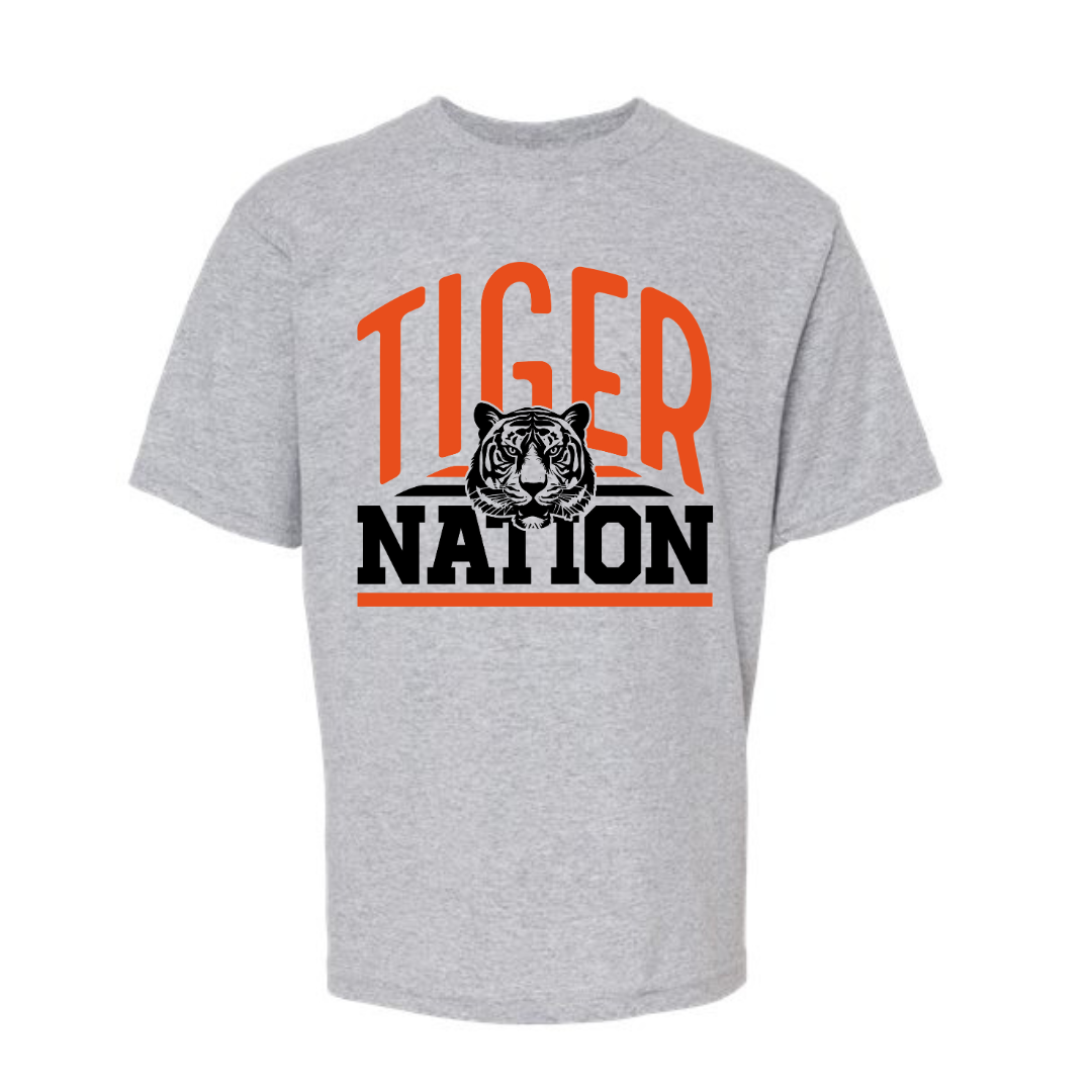 Tiger Nation Grey Tee--Lemons and Limes Boutique