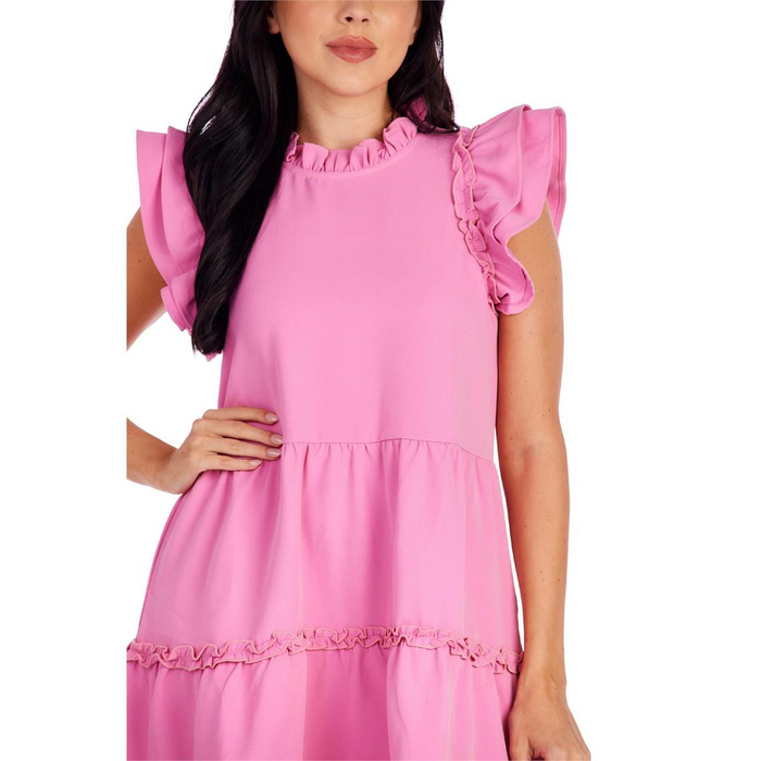 Pink Pope Ruffle Dress--Lemons and Limes Boutique