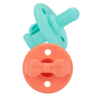 Sweetie Soother™ Pacifier Sets (2-pack) in Cotton Candy + Watermelon Bows--Lemons and Limes Boutique