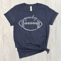 Game Day Football T-Shirt (Multiple Colors Available)-Heather Navy-XS-Lemons and Limes Boutique