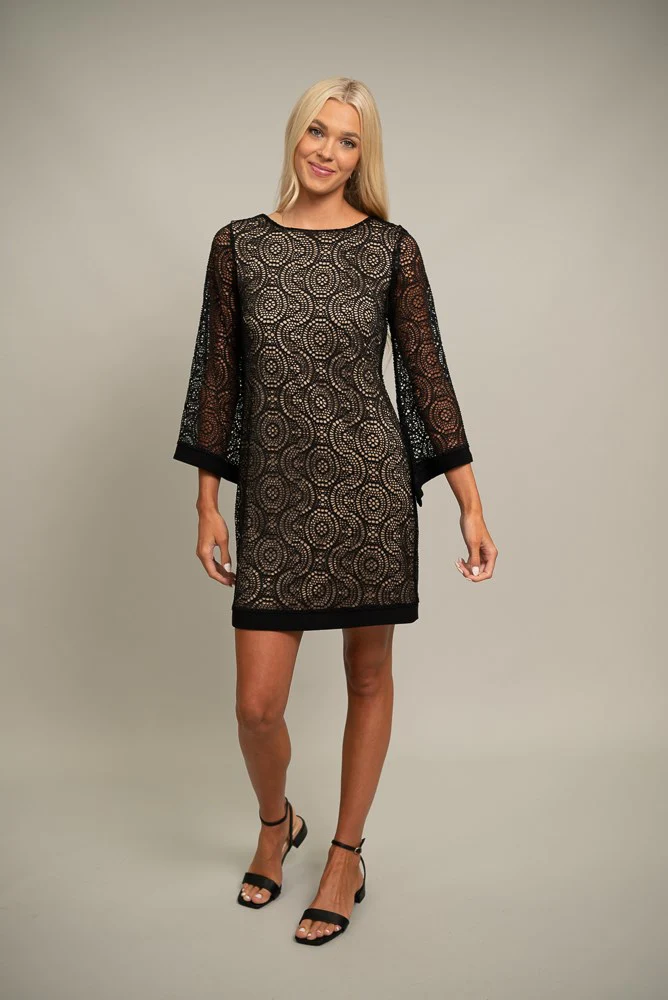 Crochet Lined Dress in Black--Lemons and Limes Boutique