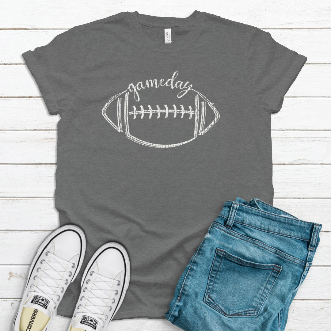 Game Day Football T-Shirt (Multiple Colors Available)-Deep Heather-XS-Lemons and Limes Boutique