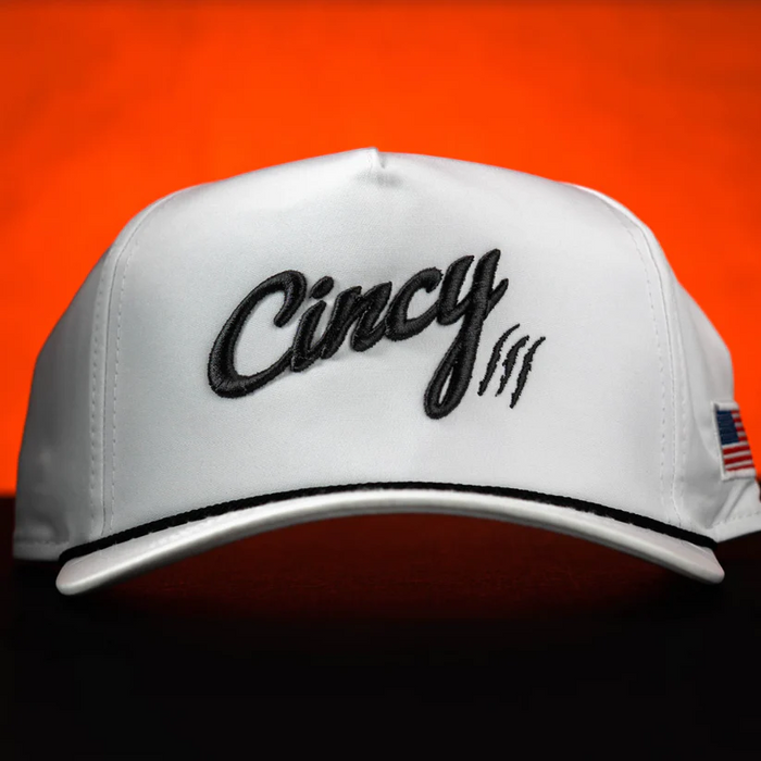 Rope Hat in White with Black Logo by The Cincy Hat--Lemons and Limes Boutique