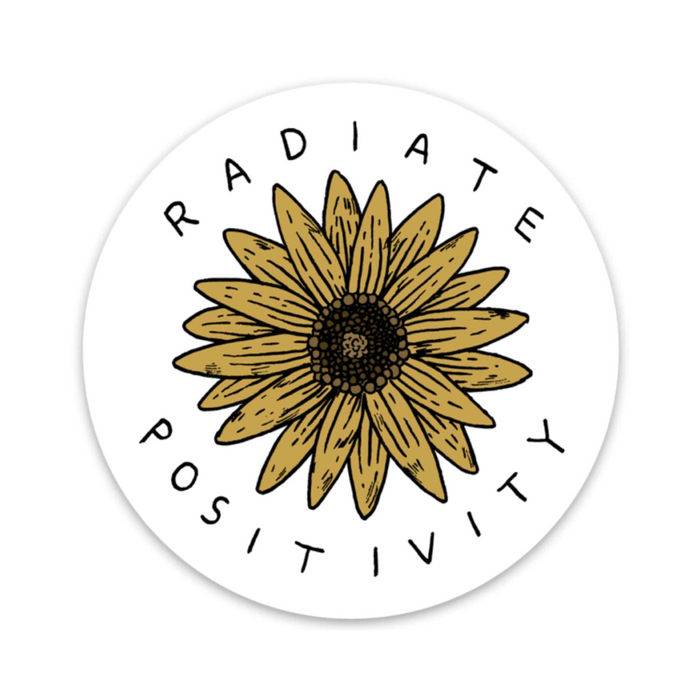 Radiate Positivity Sticker- White--Lemons and Limes Boutique