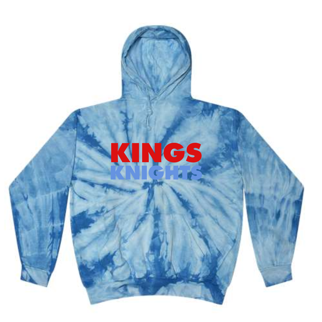Kings Two Color Block on Blue Tie Die Hoodie - Adult and Youth--Lemons and Limes Boutique
