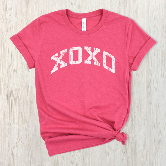 XOXO T-shirt on Heather Berry--Lemons and Limes Boutique