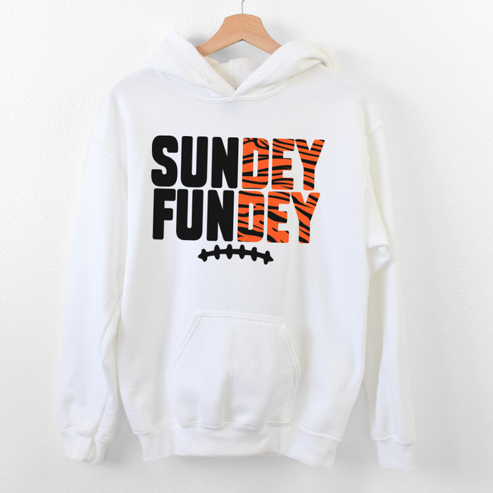 Sundey Fundey Hooded Sweatshirt on White--Lemons and Limes Boutique