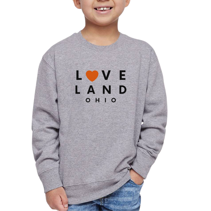 Loveland Heart Sweatshirt on Heather Grey-YOUTH--Lemons and Limes Boutique