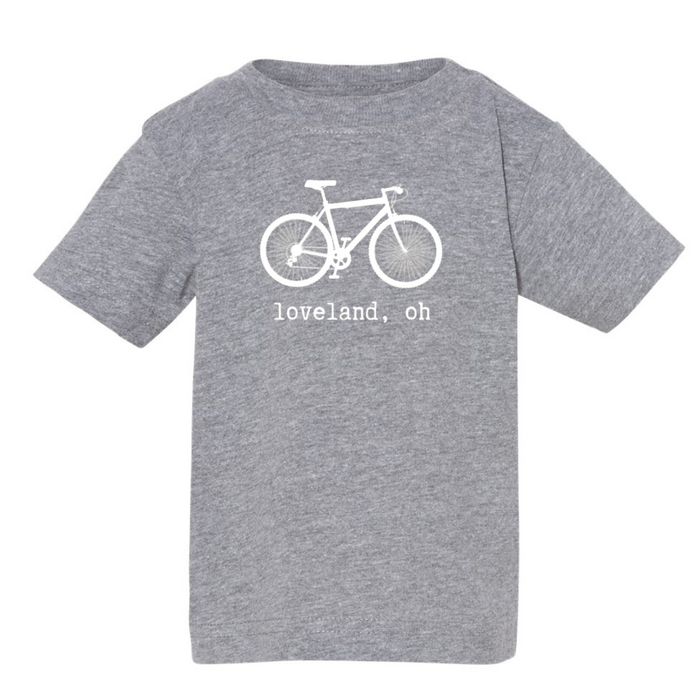 Loveland Ohio Vintage Bike T-Shirt on Athletic Gray-TODDLER-Graphic Tees-Lemons and Limes Boutique