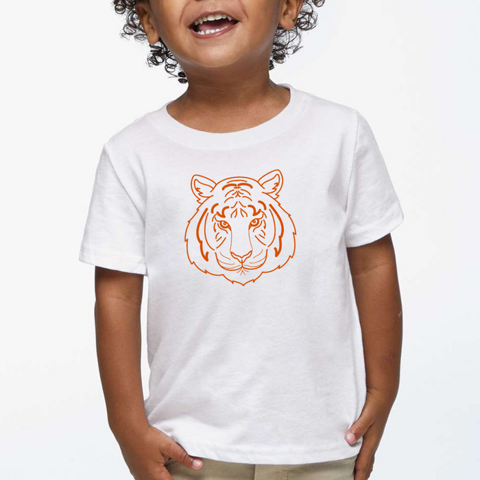 Tiger Face Orange T-Shirt on White-INFANT-Graphic Tees-Lemons and Limes Boutique
