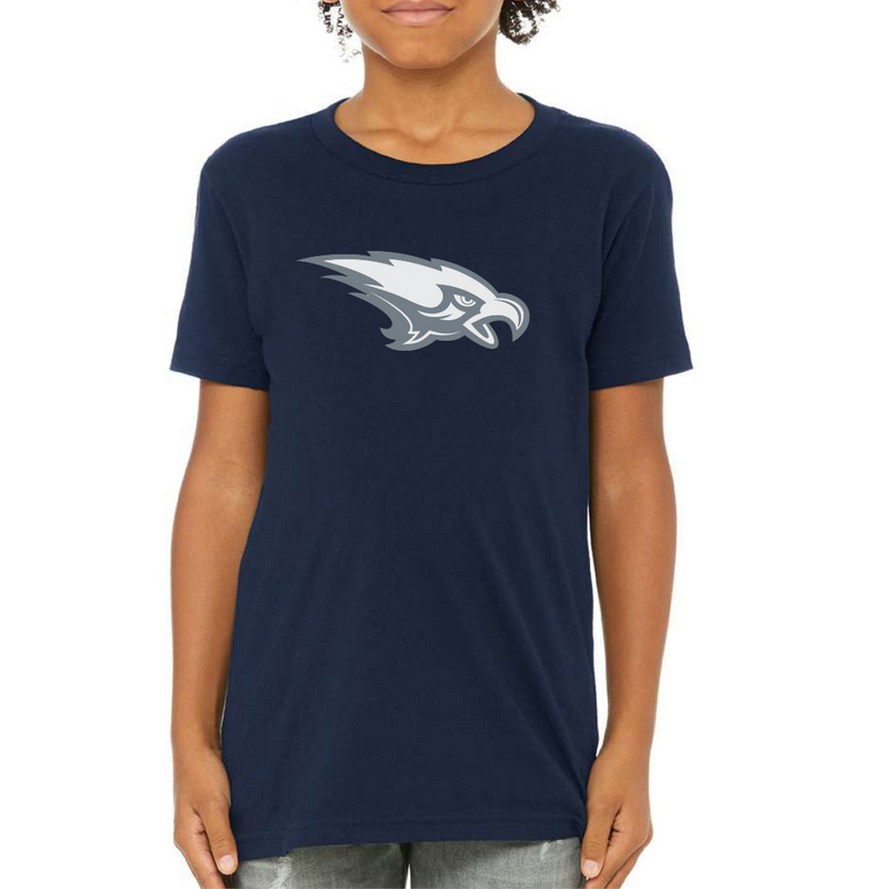 Silverhawk Two Color Logo on Short Sleeve Tee - Youth-Solid Navy-Small-Lemons and Limes Boutique