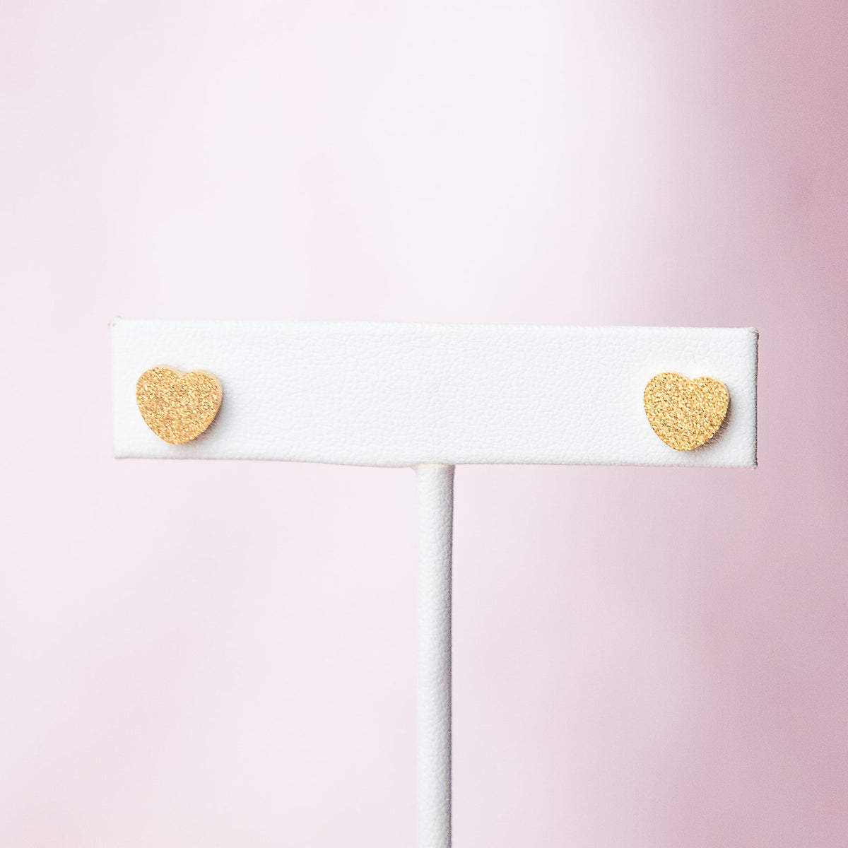 Shimmer Heart Studs in 18K Gold--Lemons and Limes Boutique