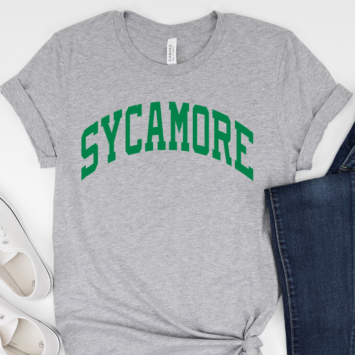 Sycamore Curved T-Shirt (multiple colors available)-Athletic Grey-Adult Small-Lemons and Limes Boutique