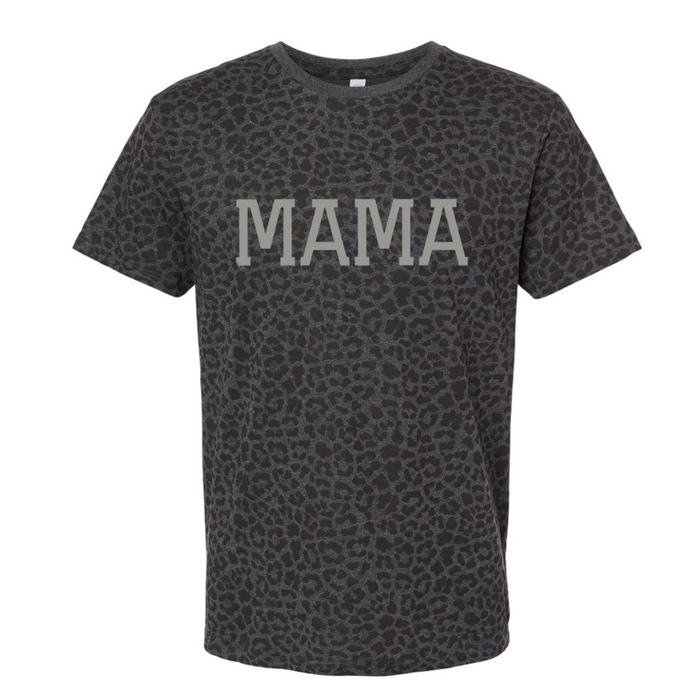 Mama T-Shirt on Black Leopard--Lemons and Limes Boutique