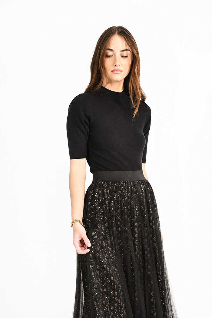 Lauren Knitted Sweater in Black--Lemons and Limes Boutique