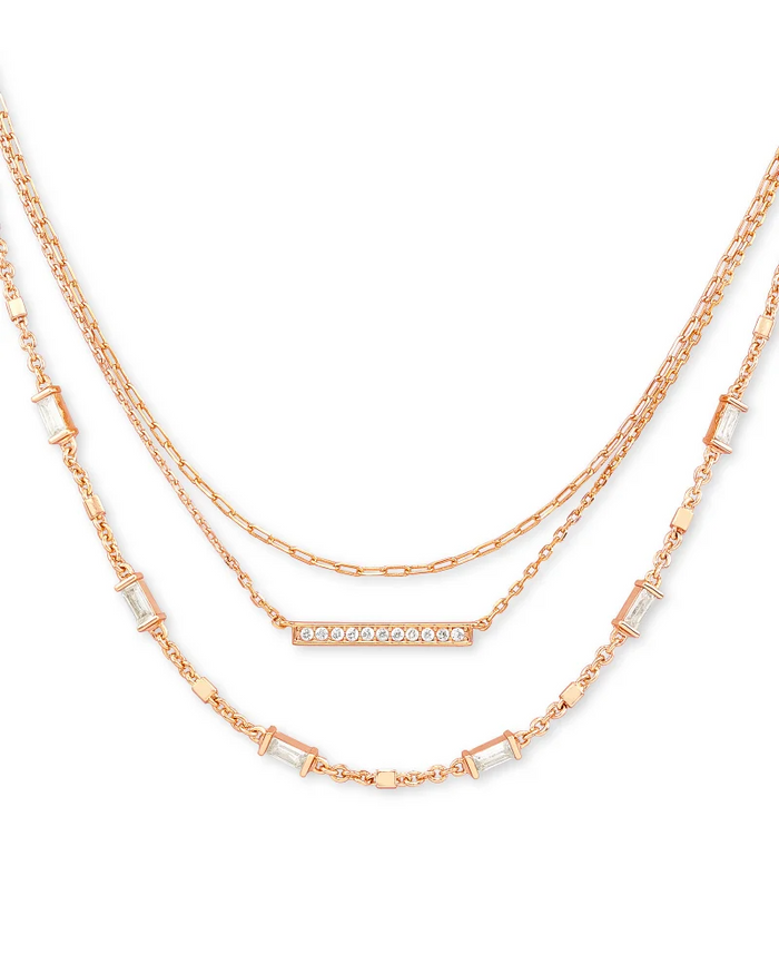 Addison Multi Strand Necklace Rose Gold Metal by Kendra Scott--Lemons and Limes Boutique