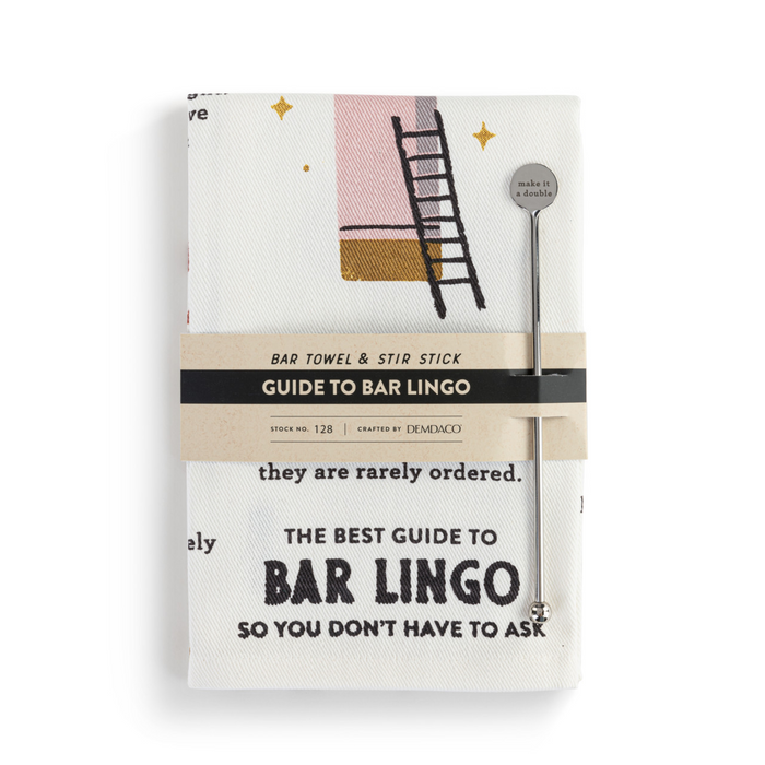 Bar Lingo Bar Towel & Stir Stick Set--Lemons and Limes Boutique