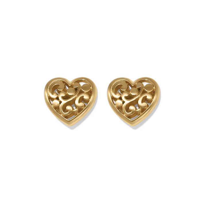 Contempo Heart Post Earrings in Gold by Brighton--Lemons and Limes Boutique