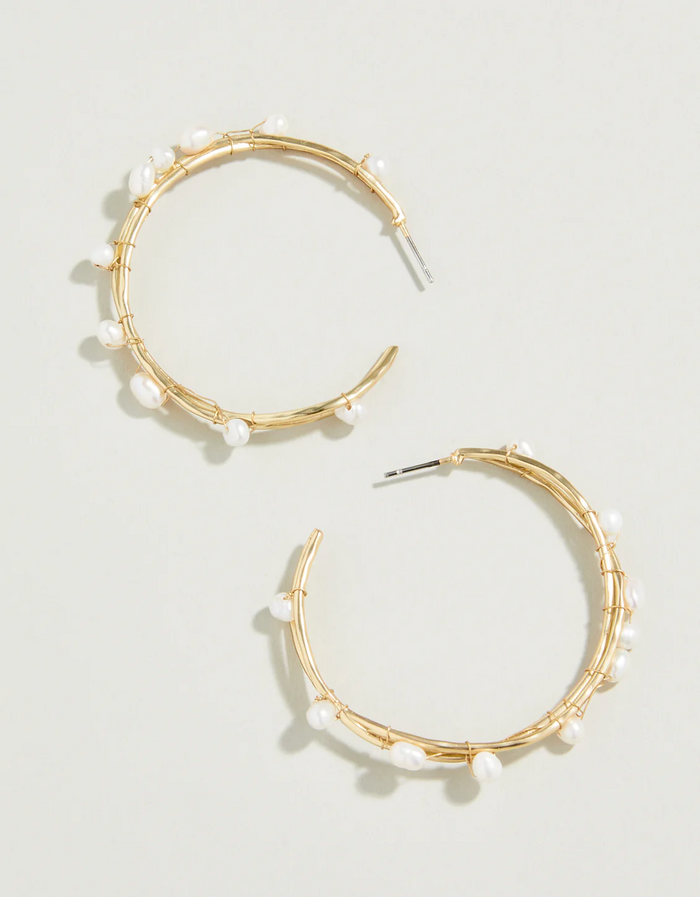 Swell Hoop Earrings Pearl by Spartina--Lemons and Limes Boutique