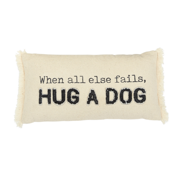 Hug A Dog Washed Canvas Pillow--Lemons and Limes Boutique