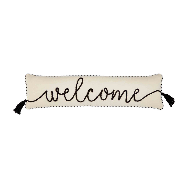 Welcome Long Tassel Pillow--Lemons and Limes Boutique