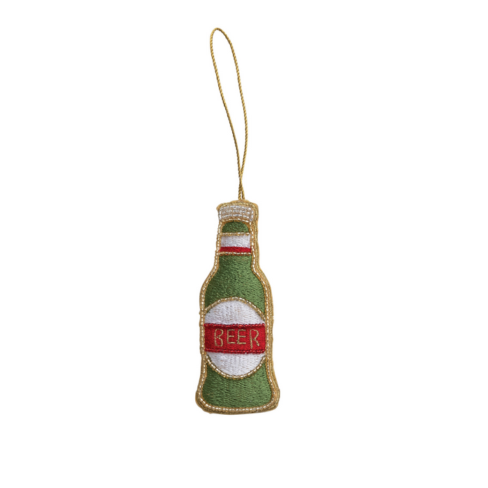 4-1/2"H Fabric Beer Bottle Ornament--Lemons and Limes Boutique