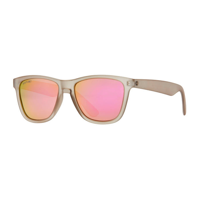 Puerto Sunglasses in Frost Grey with Pink Mirror Polarized Lens--Lemons and Limes Boutique