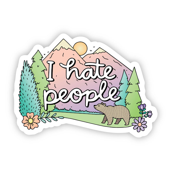 I Hate People Nature Sticker--Lemons and Limes Boutique