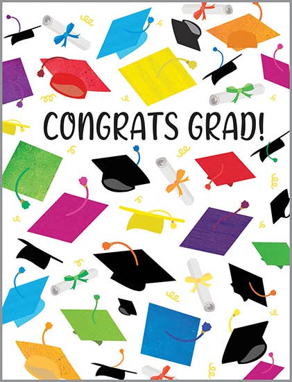 With Scripture Graduation Greeting Card - Multicolor Hats--Lemons and Limes Boutique